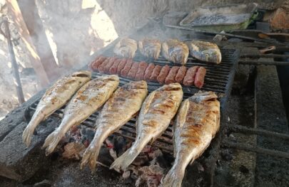 Fish on the grill in Croatia
