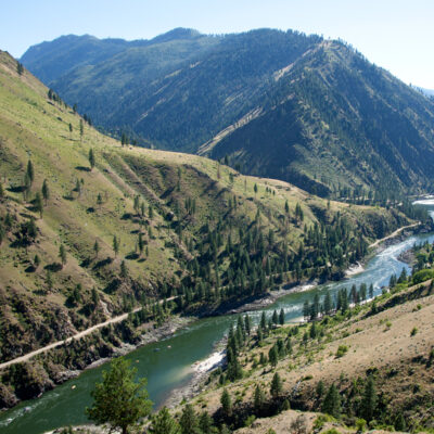 Landscape view of the Main Salmon River in Idaho.