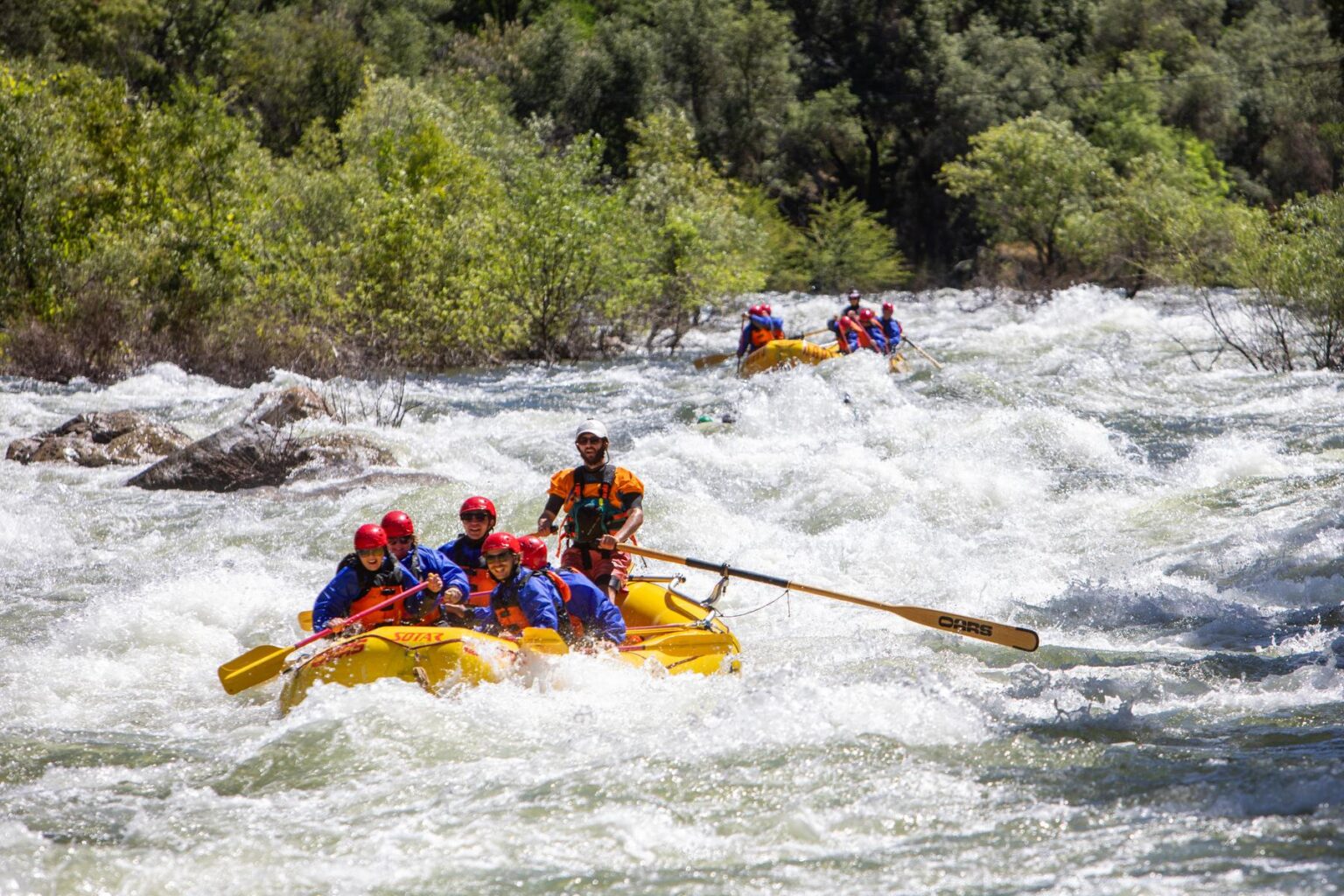 Rafting Cranberry rapid with OARS on the Merced River in California
