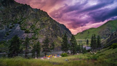 A view of camp on a Middle Fork Salmon River rafting trip | Photo: Rob Aseltine