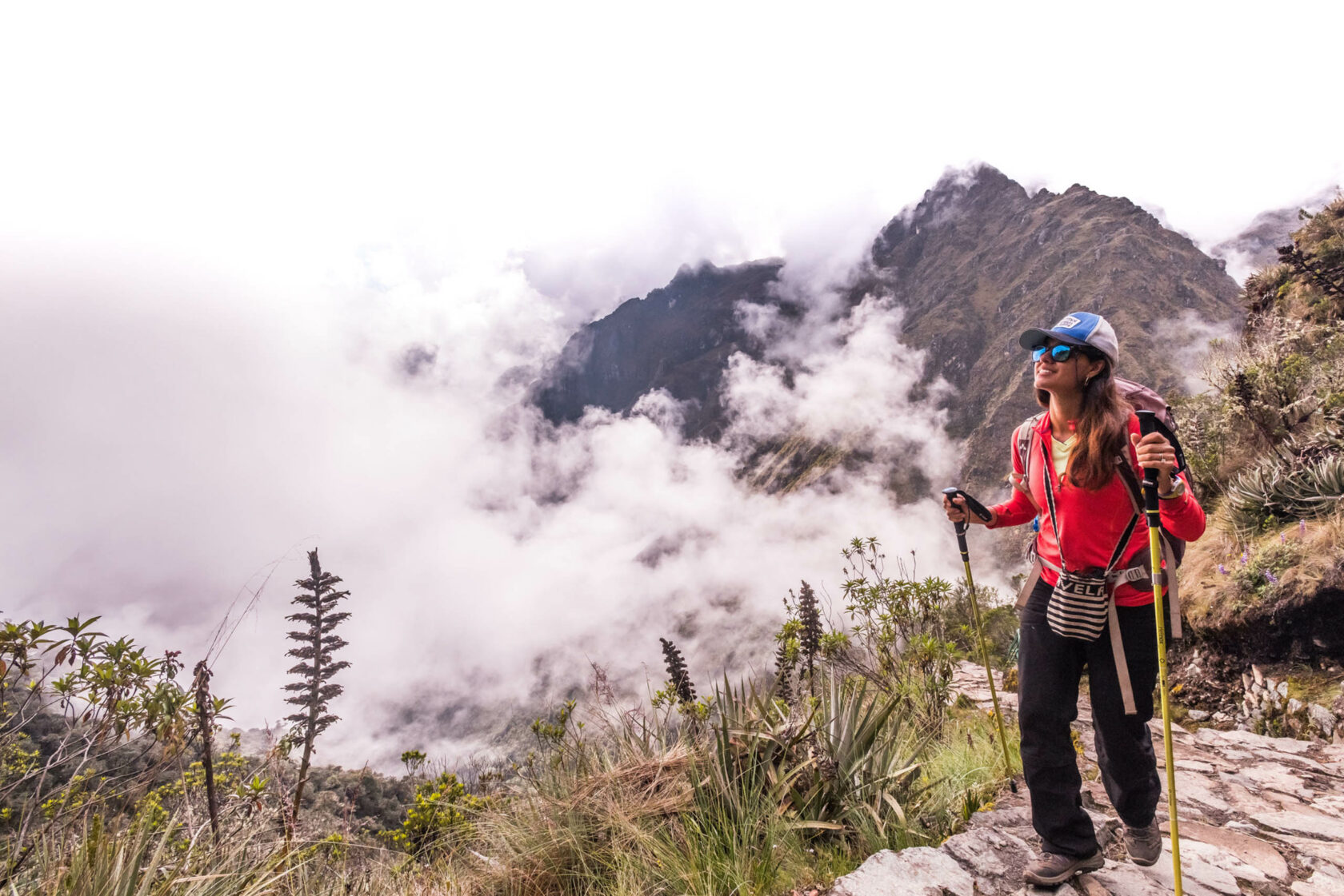 Person hiking in Peru.